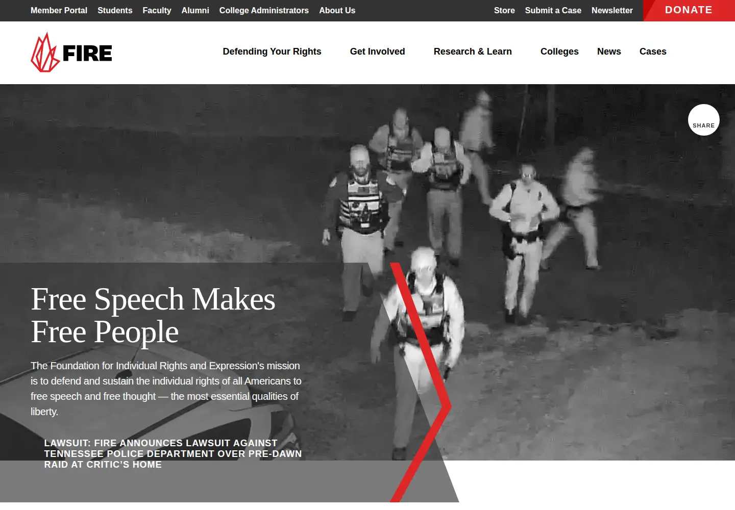 Screenshot of thefire.org