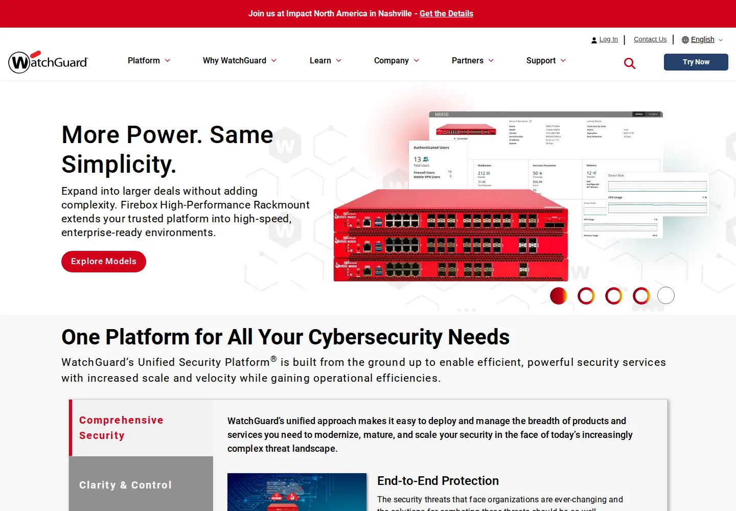 Screenshot of watchguard.com