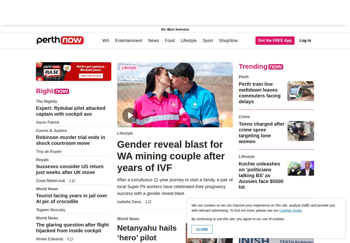 Screenshot of perthnow.com.au