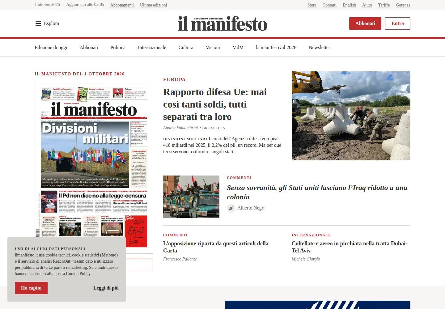 Screenshot of ilmanifesto.it