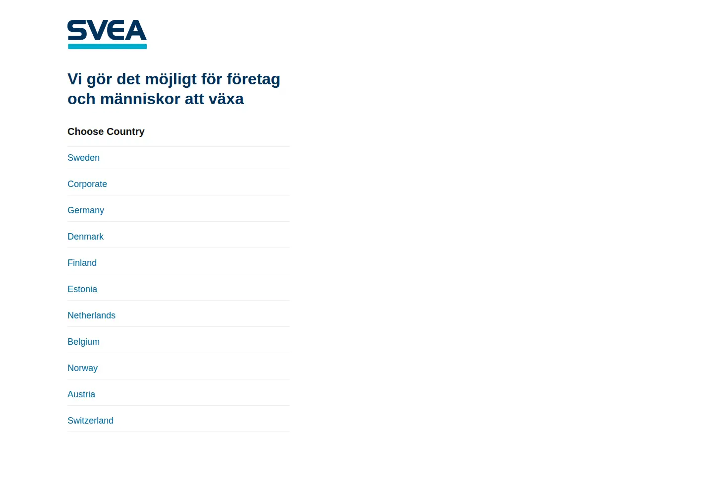 Screenshot of svea.com