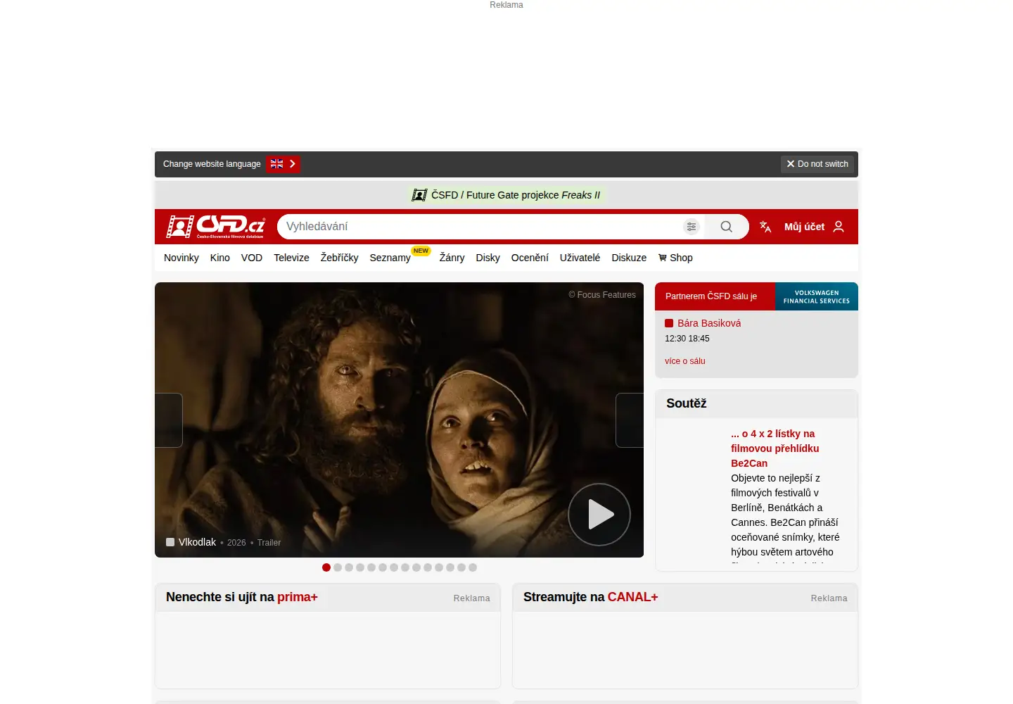Screenshot of csfd.cz