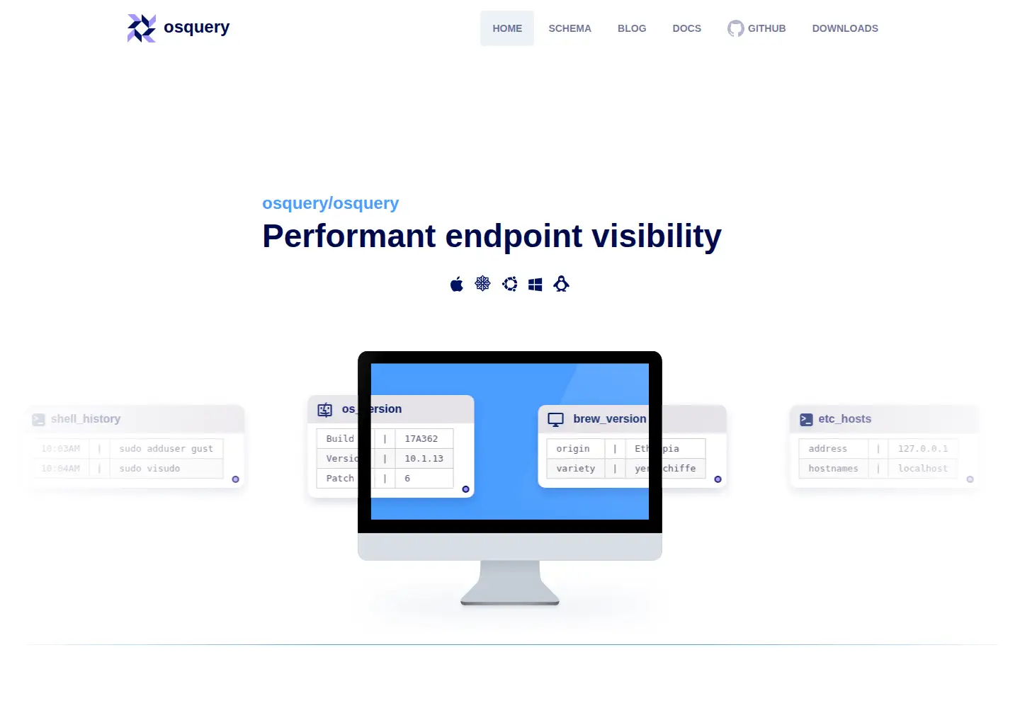 Screenshot of osquery.io