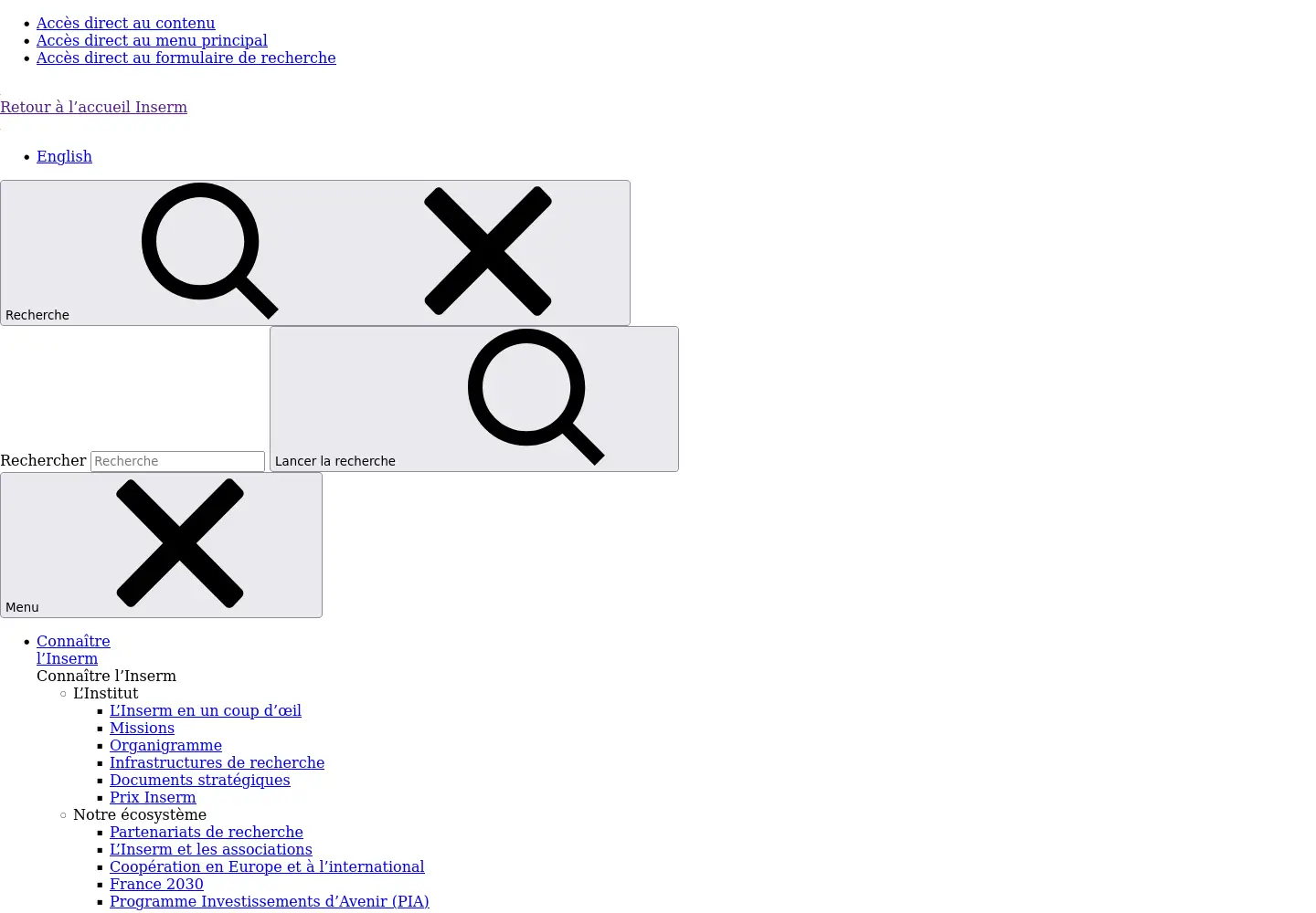 Screenshot of inserm.fr