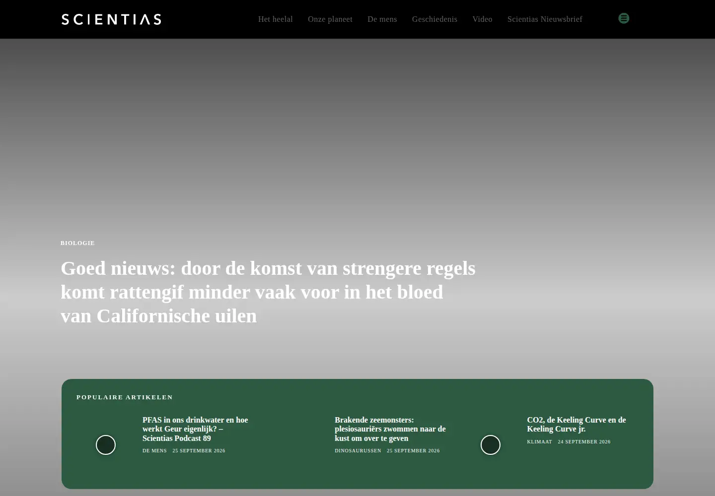 Screenshot of scientias.nl