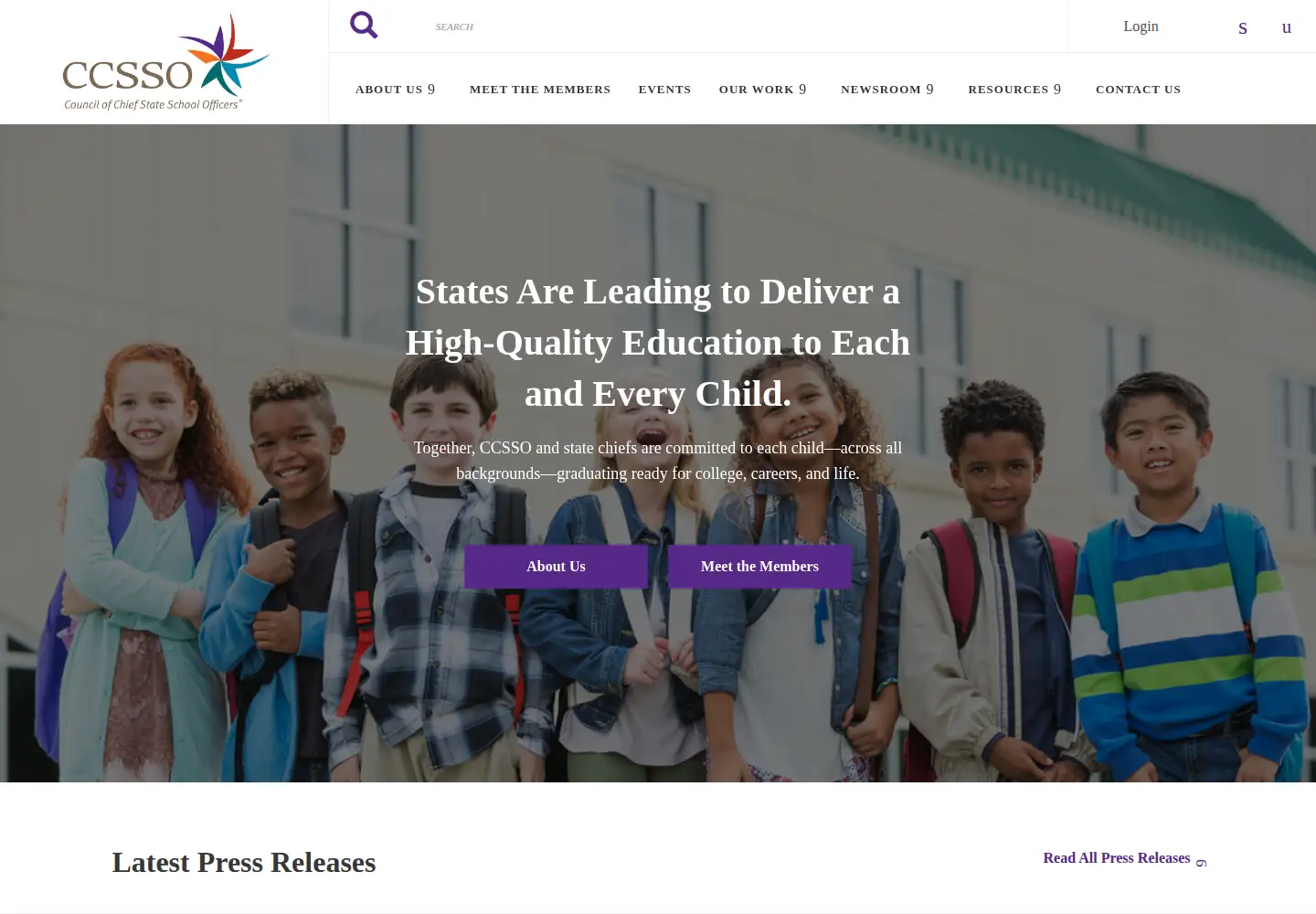 Screenshot of ccsso.org