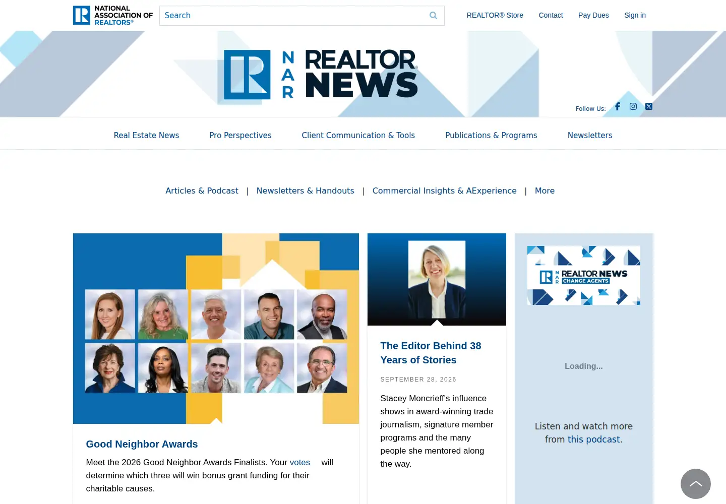 Screenshot of magazine.realtor