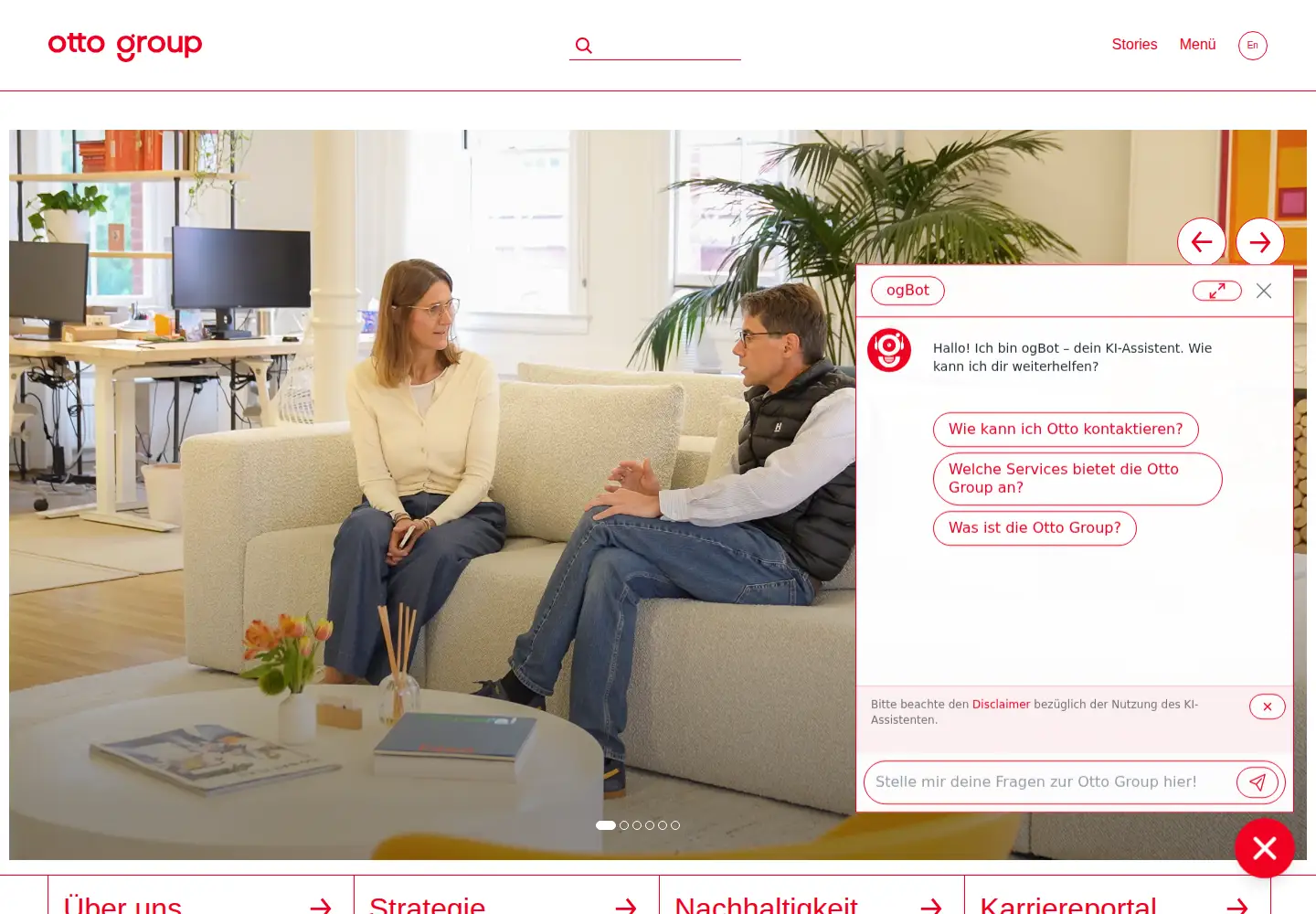 Screenshot of ottogroup.com