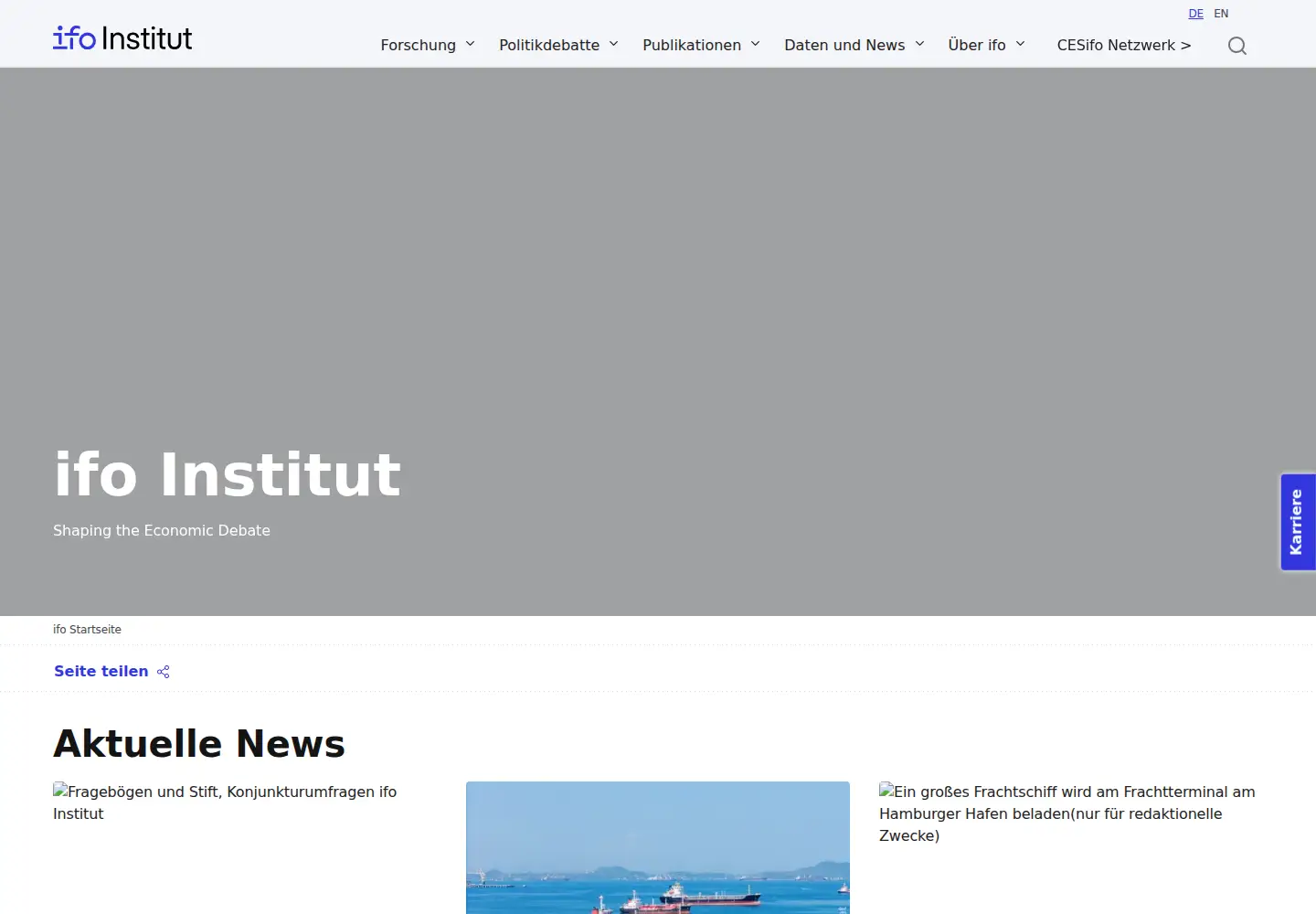 Screenshot of ifo.de