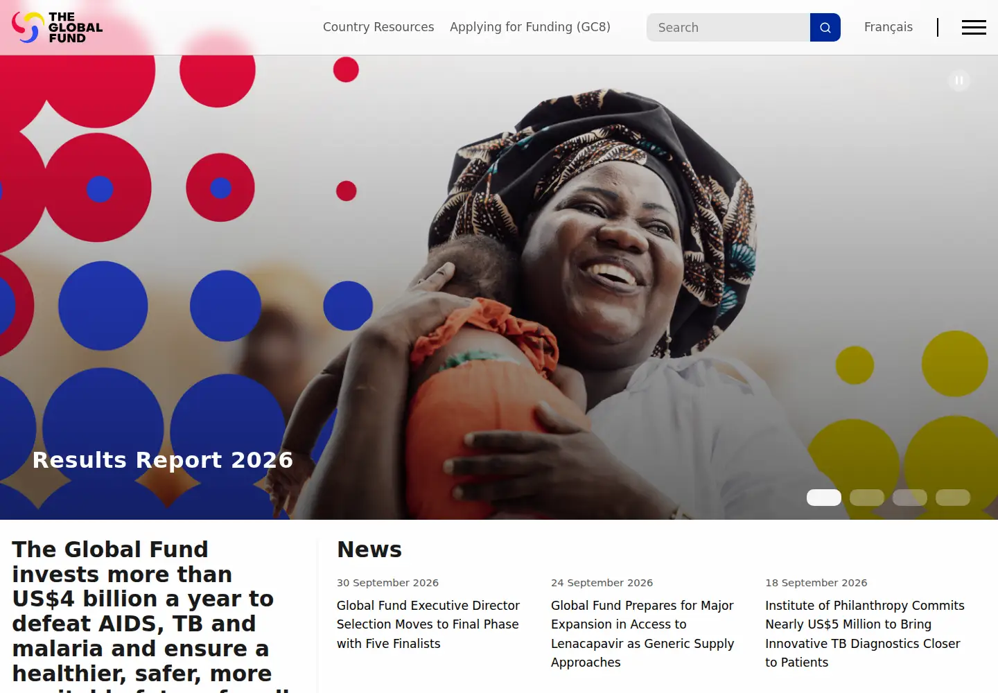 Screenshot of theglobalfund.org