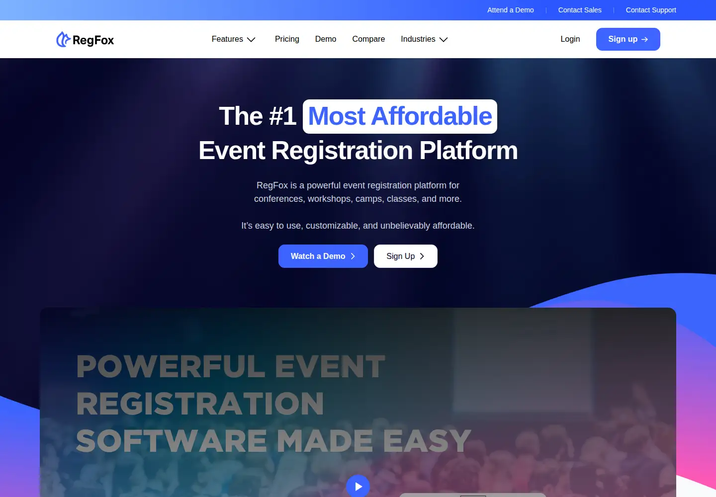 Screenshot of regfox.com
