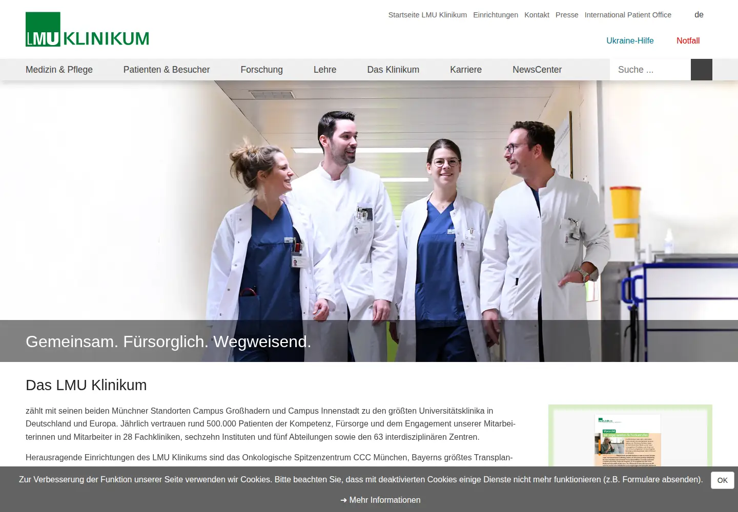 Screenshot of lmu-klinikum.de
