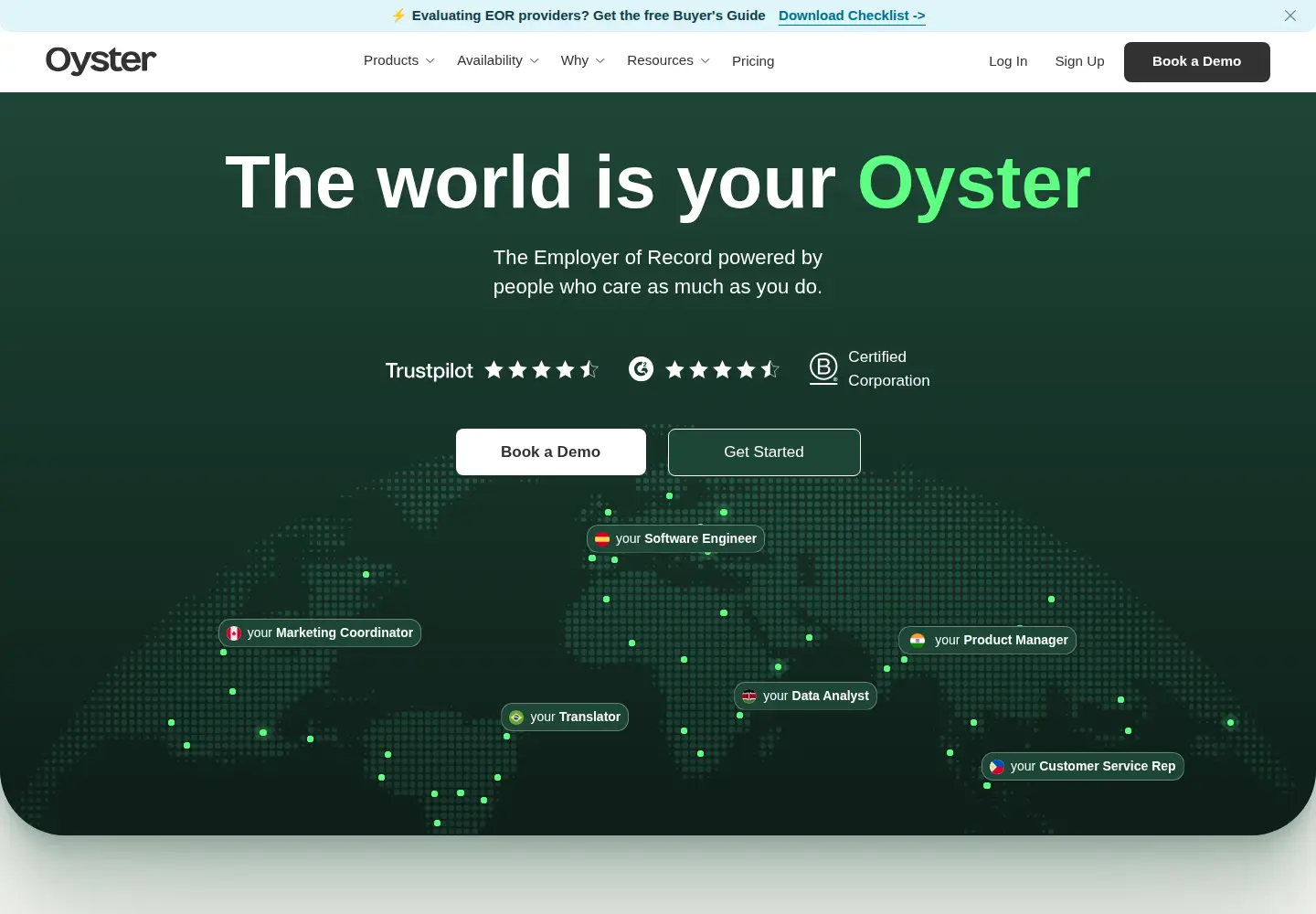 Screenshot of oysterhr.com