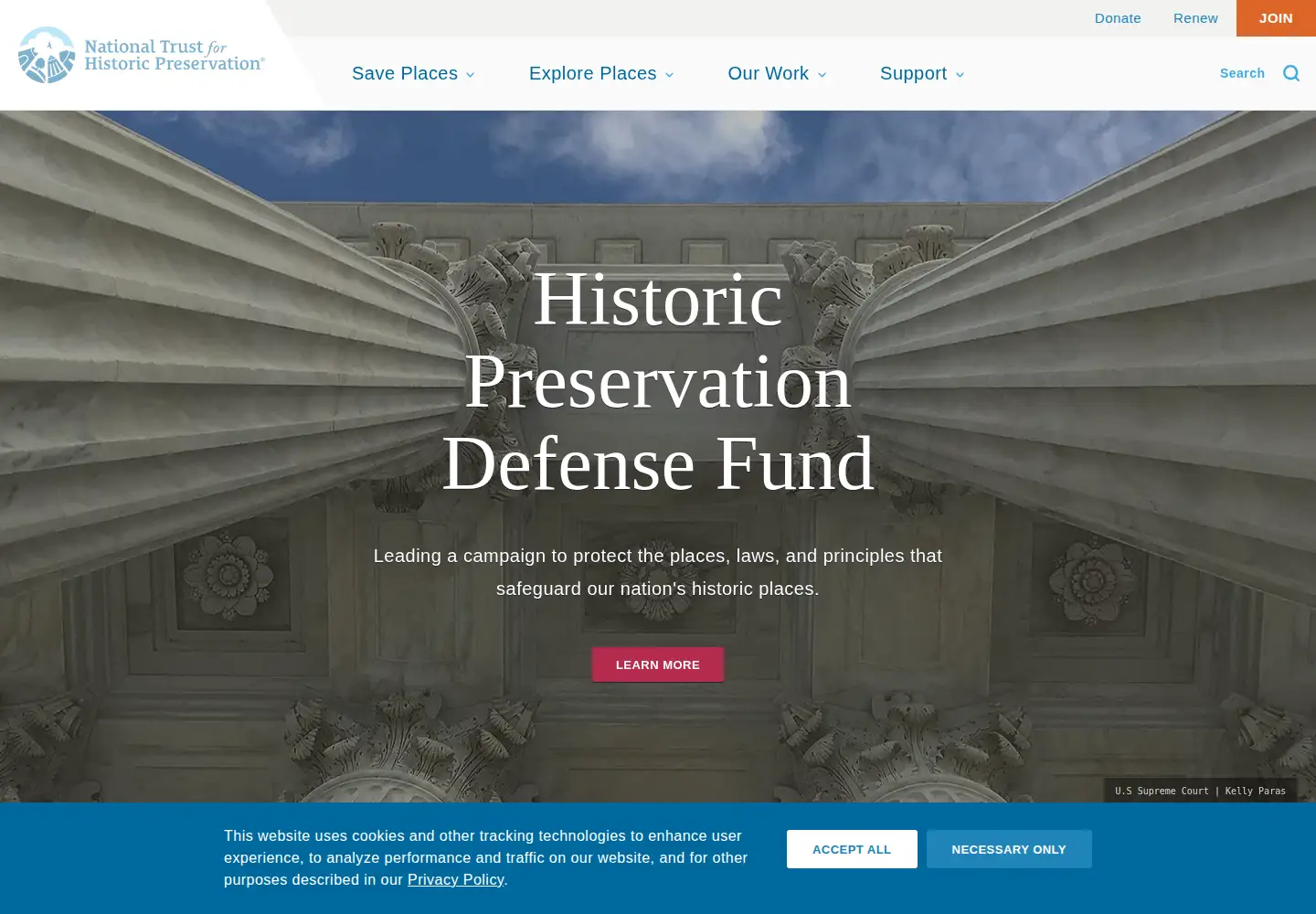 Screenshot of savingplaces.org