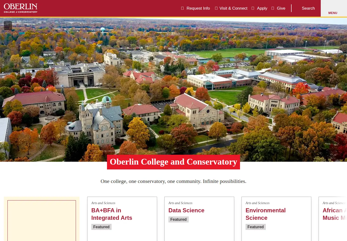 Screenshot of oberlin.edu