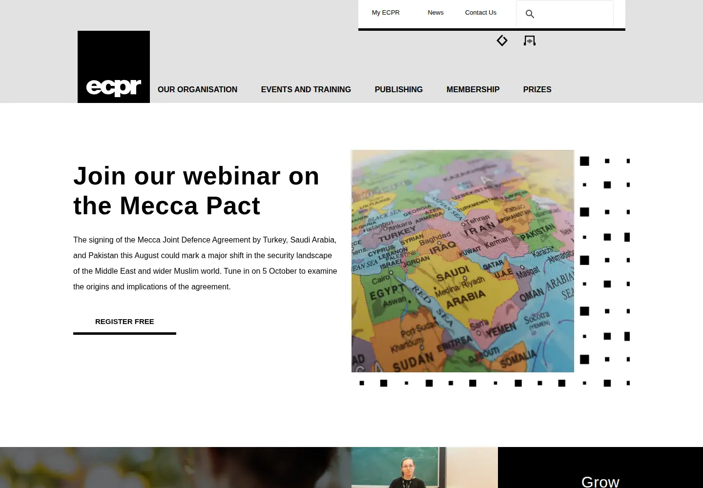 Screenshot of ecpr.eu