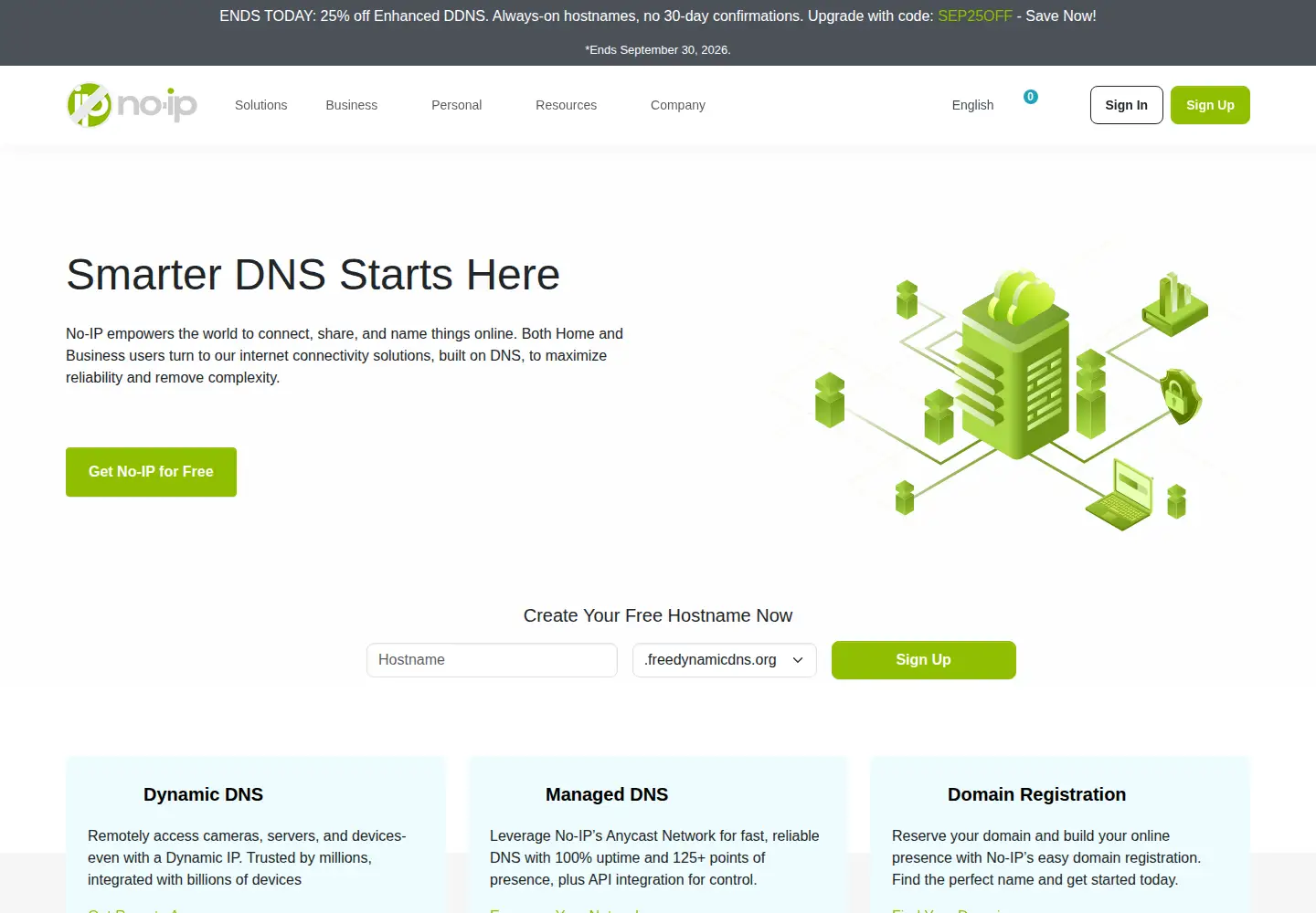 Screenshot of noip.com