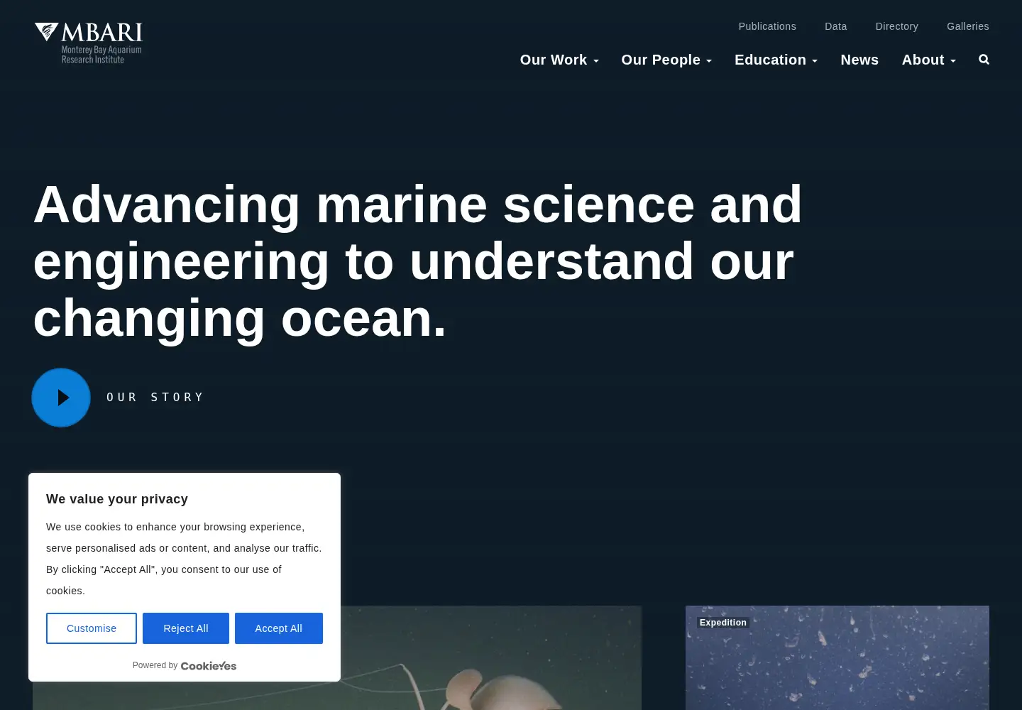 Screenshot of mbari.org