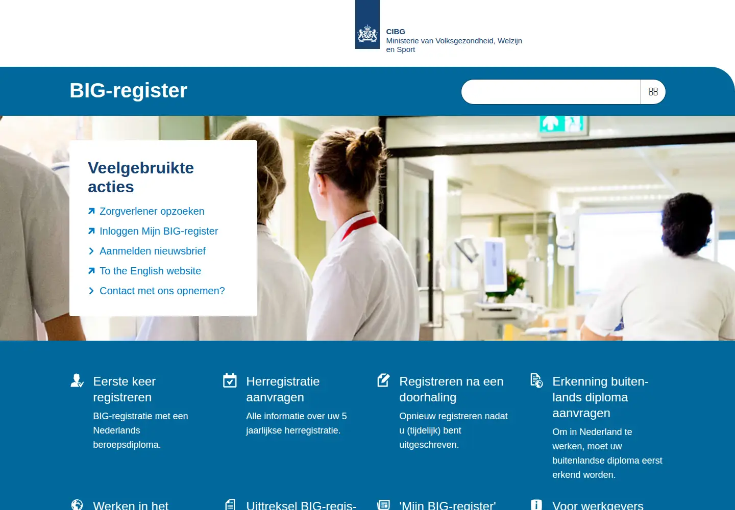 Screenshot of bigregister.nl