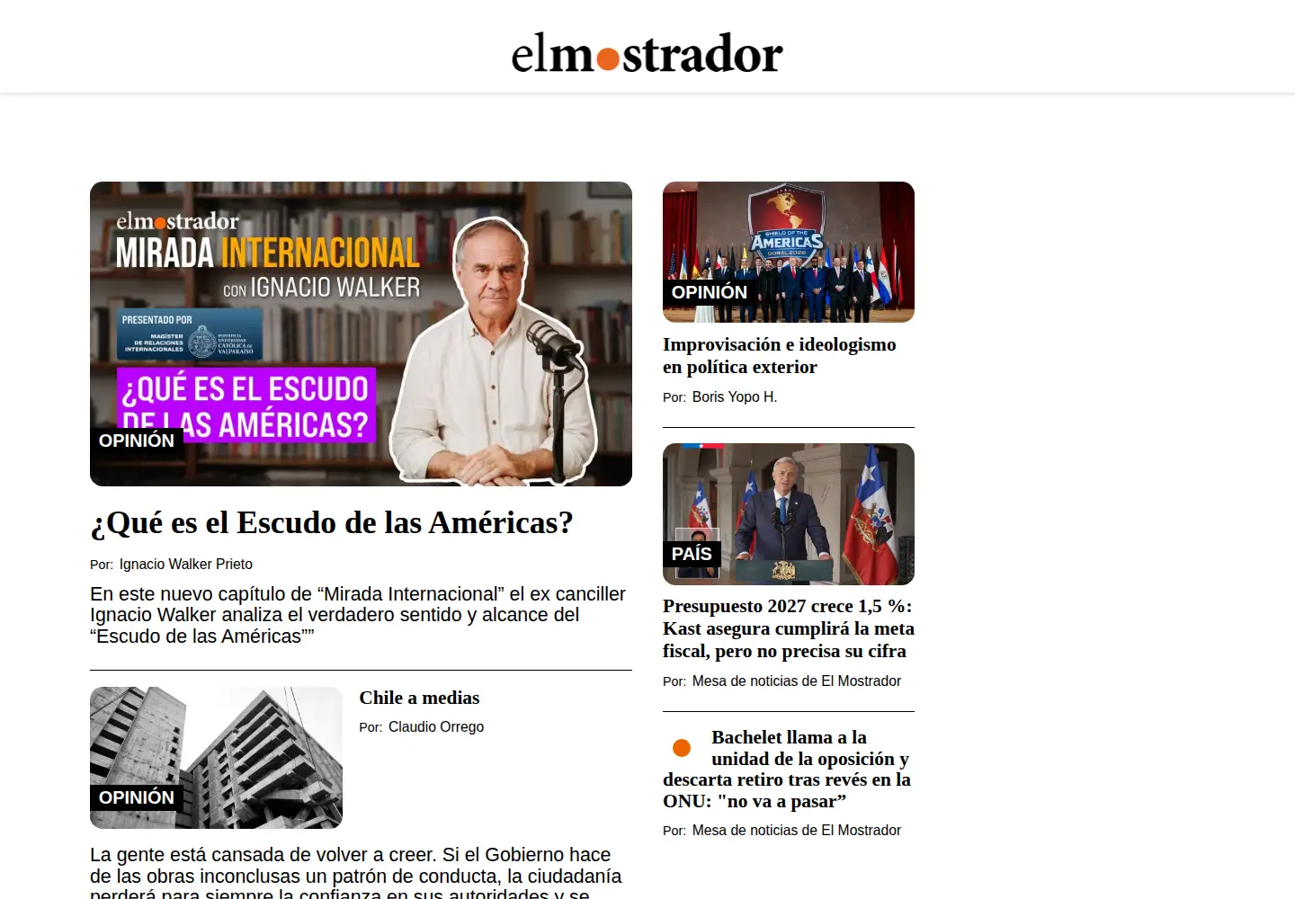 Screenshot of elmostrador.cl
