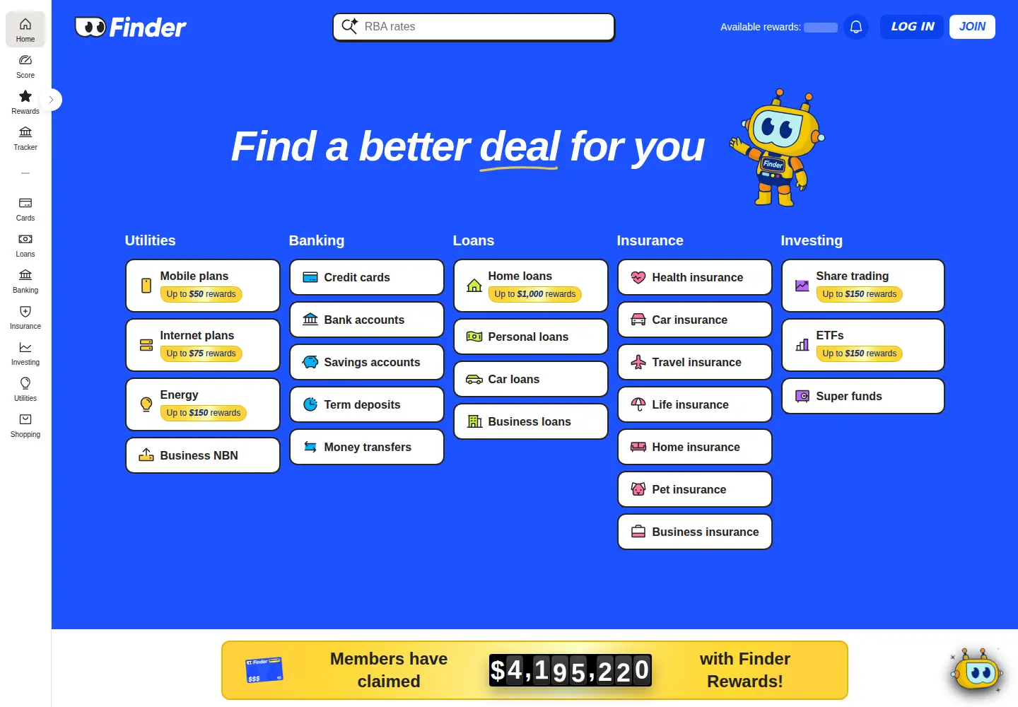 Screenshot of finder.com.au