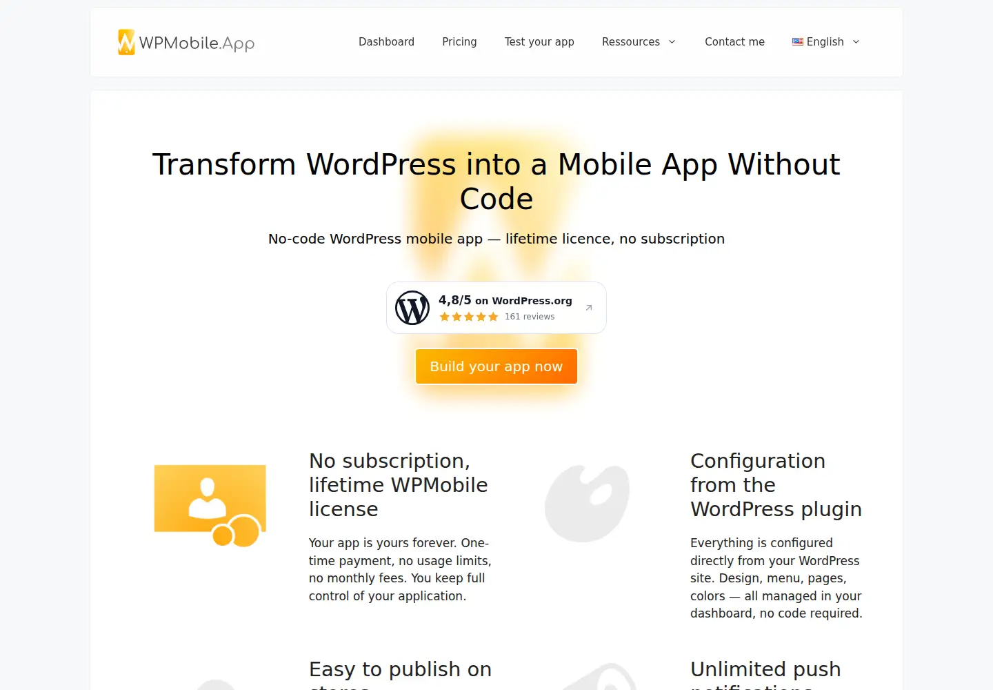 Screenshot of wpmobile.app