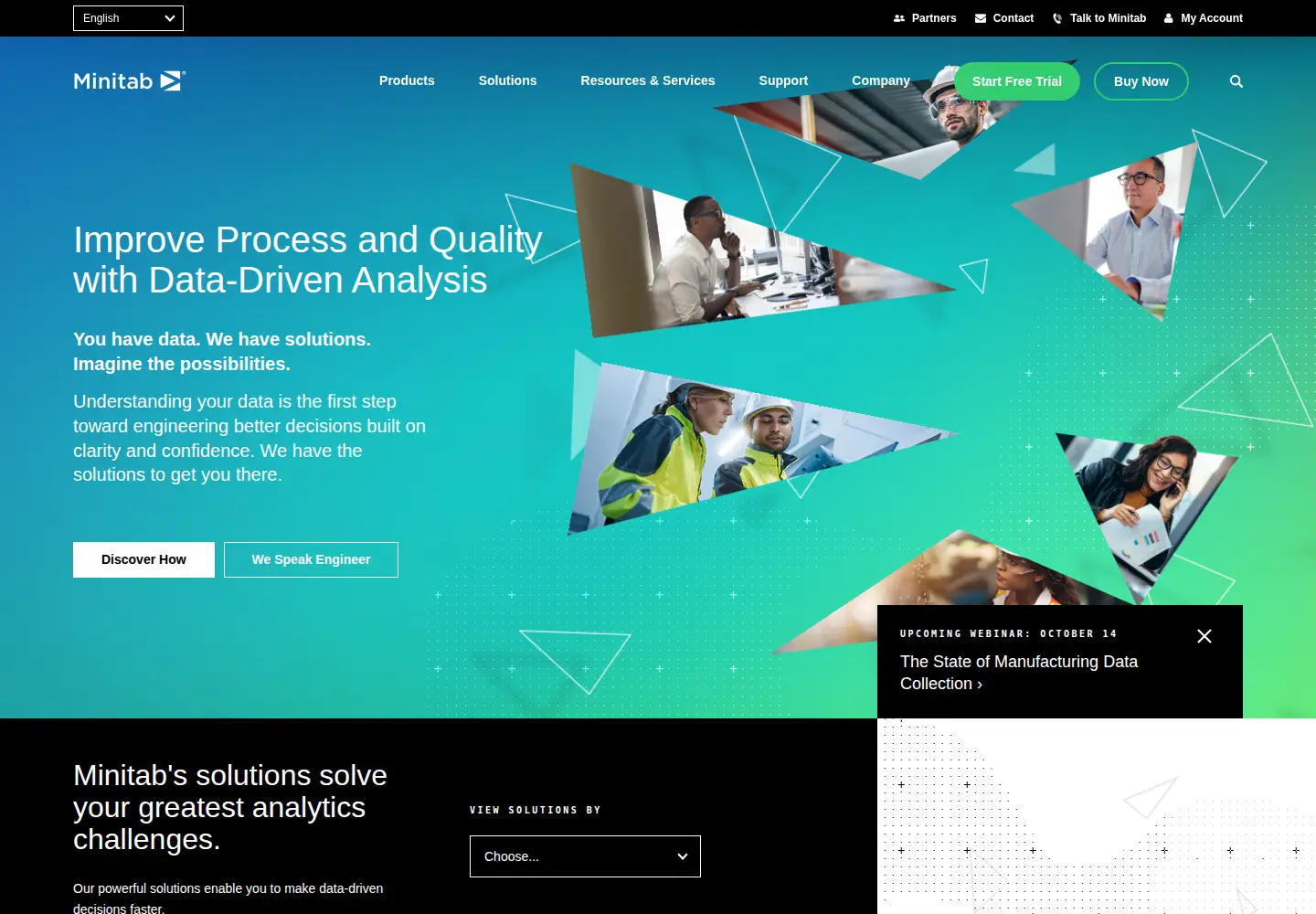 Screenshot of minitab.com