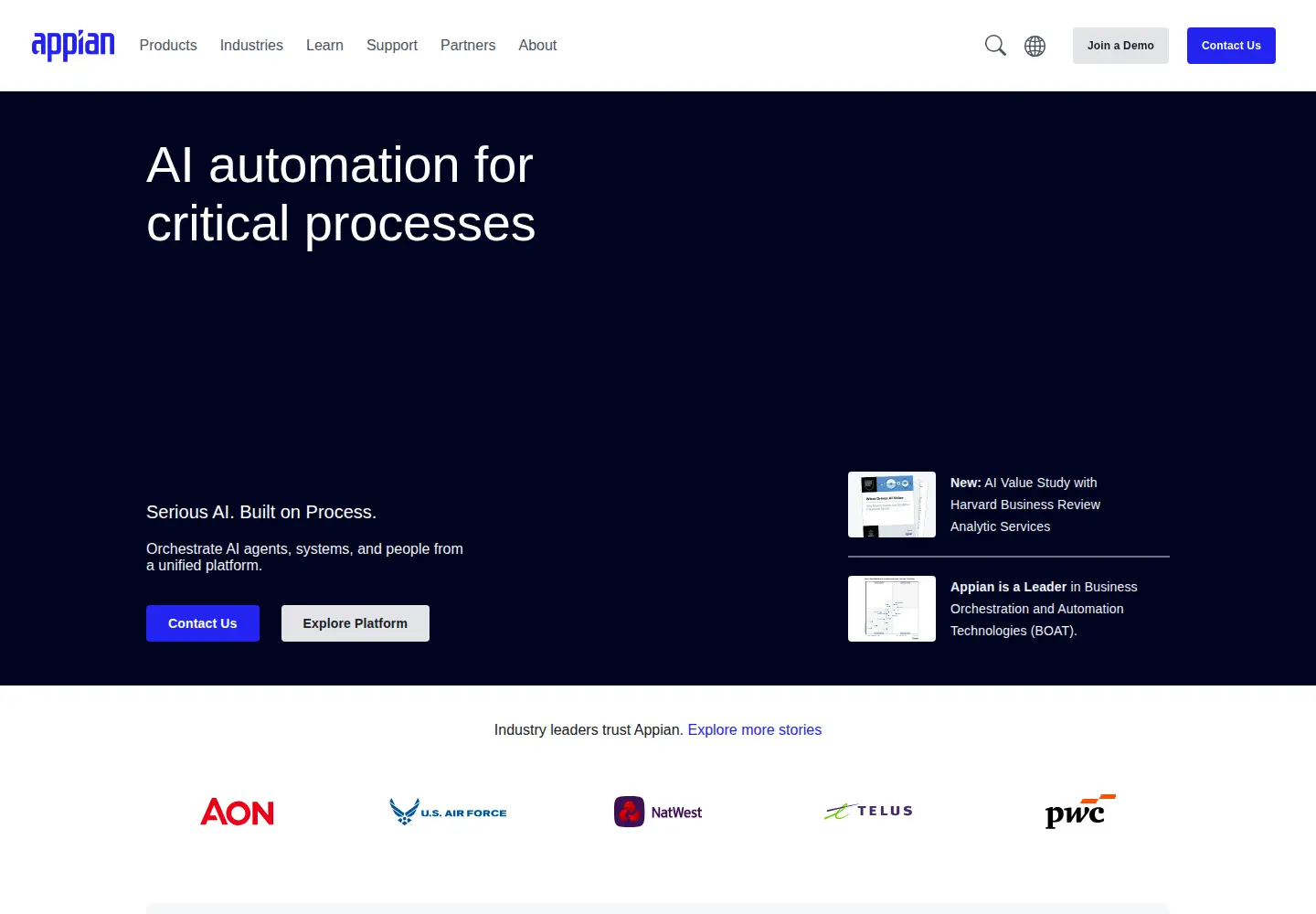 Screenshot of appian.com