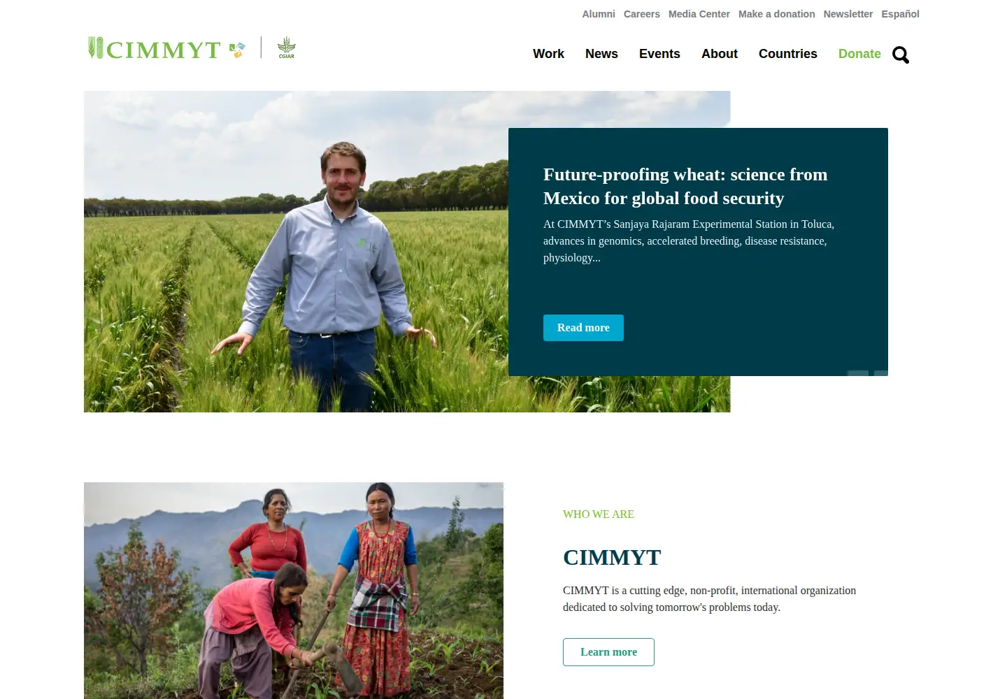 Screenshot of cimmyt.org