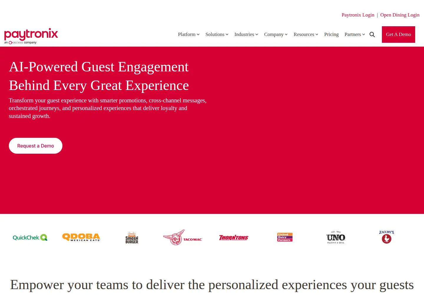 Screenshot of paytronix.com