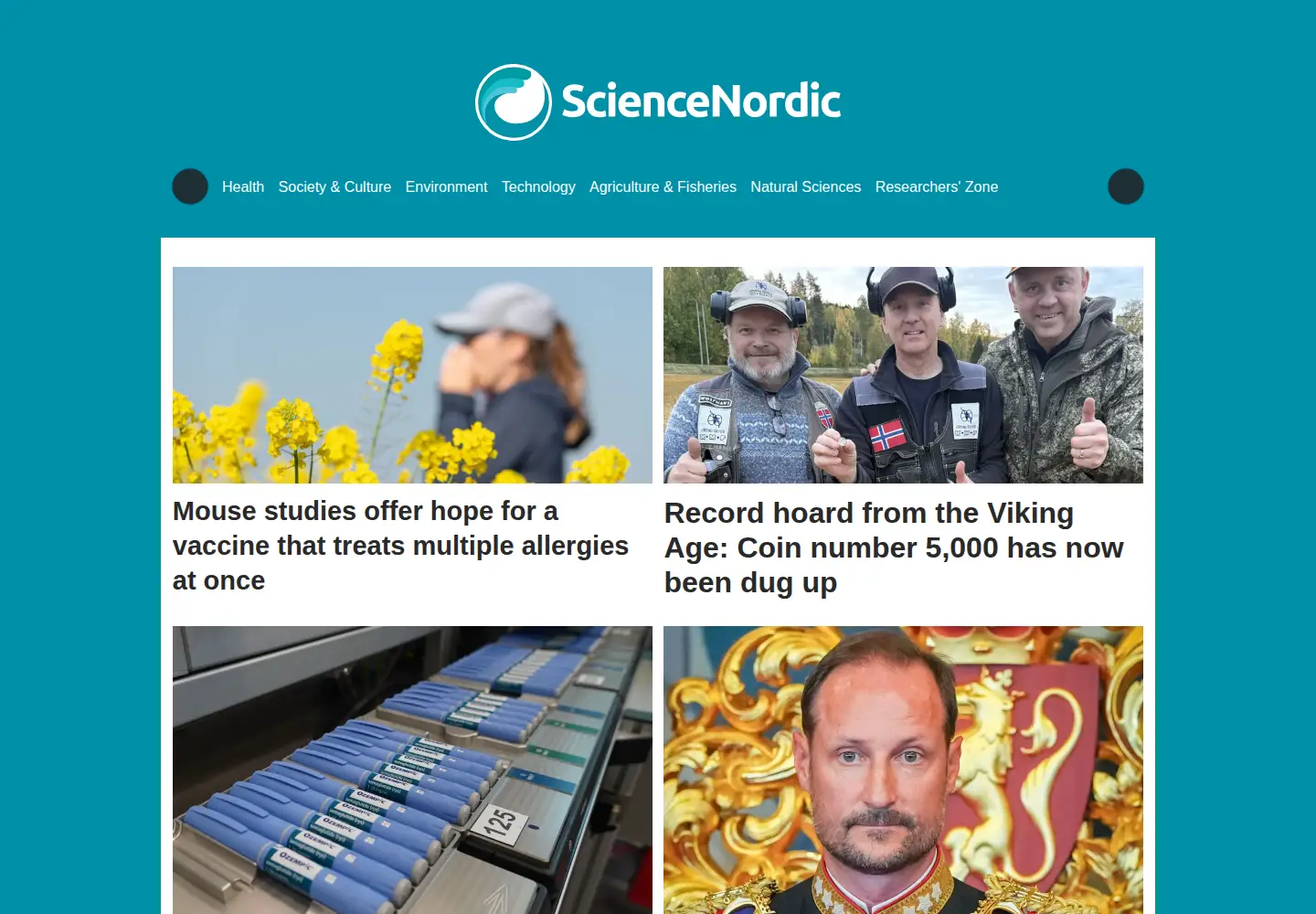 Screenshot of sciencenordic.com