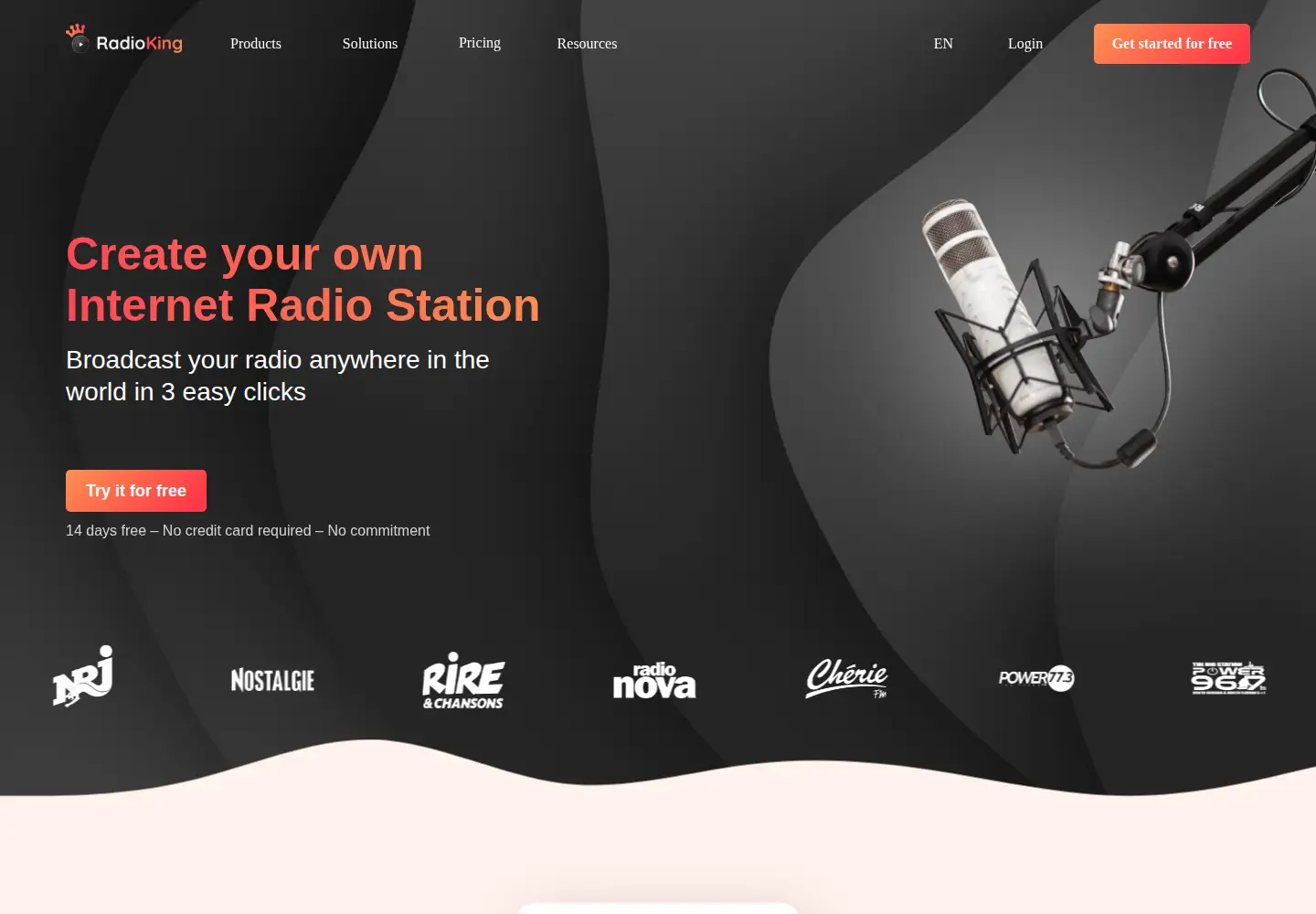 Screenshot of radioking.com