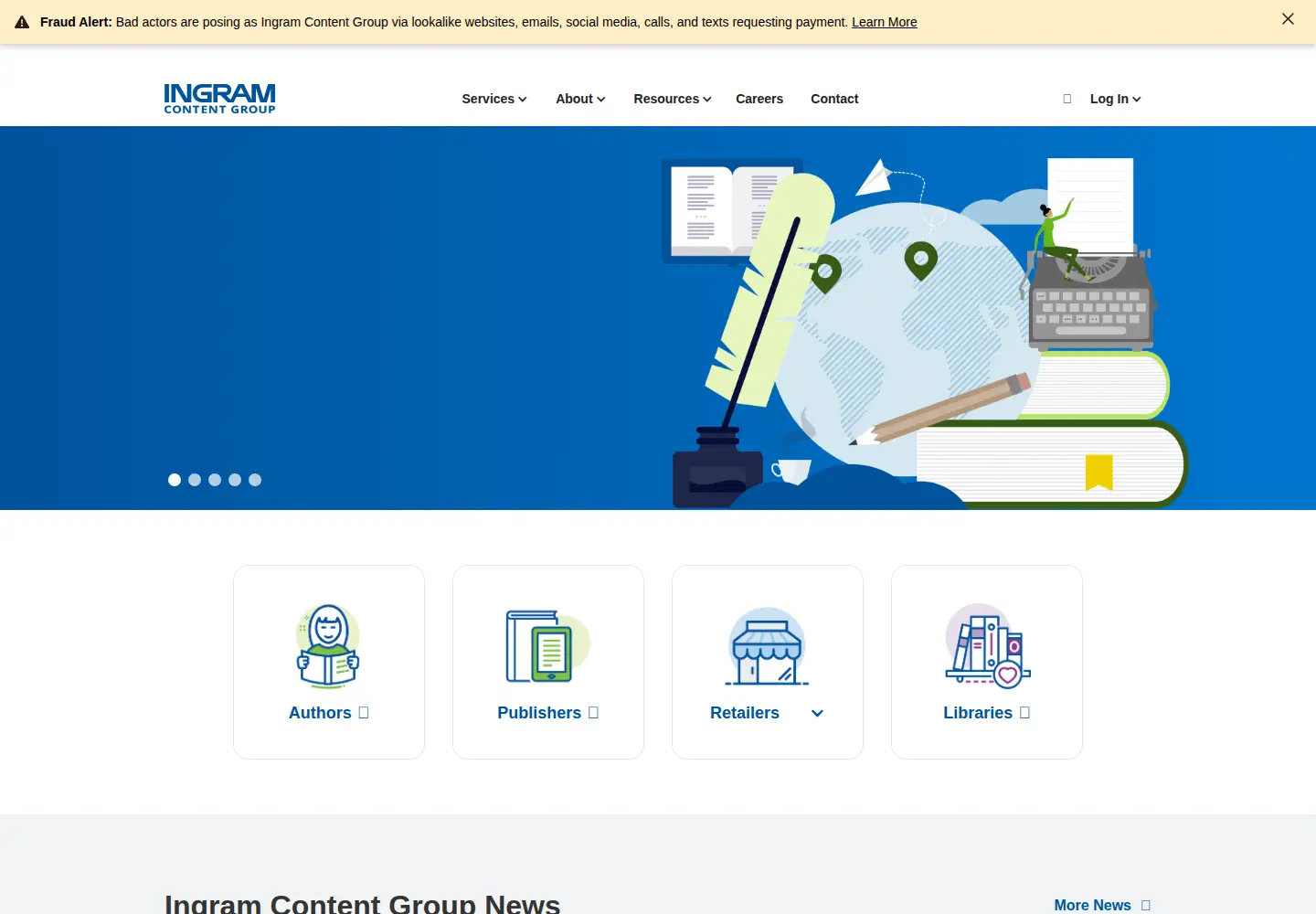Screenshot of ingramcontent.com