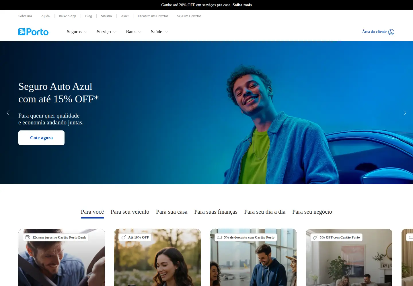 Screenshot of portoseguro.com.br