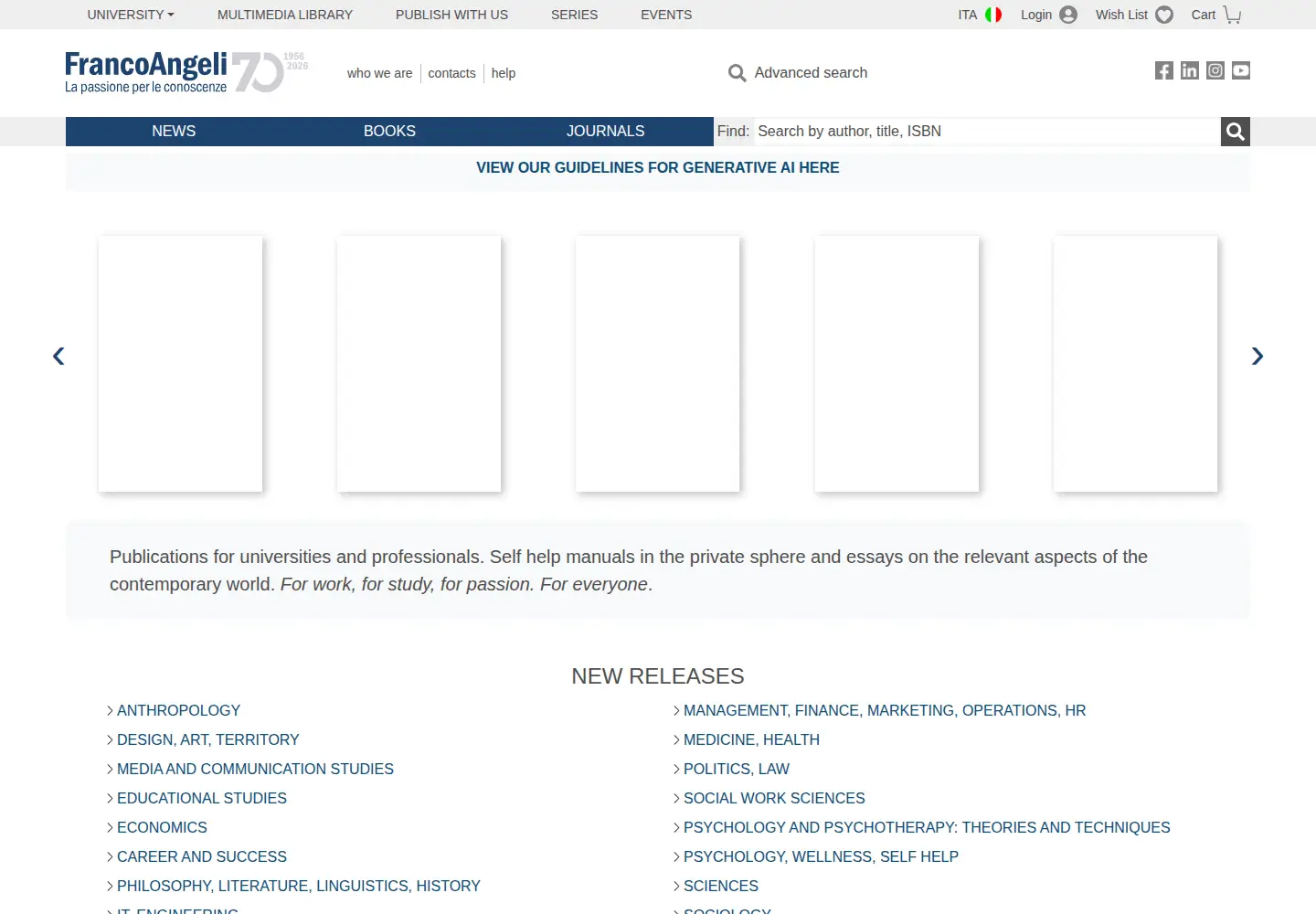 Screenshot of francoangeli.it
