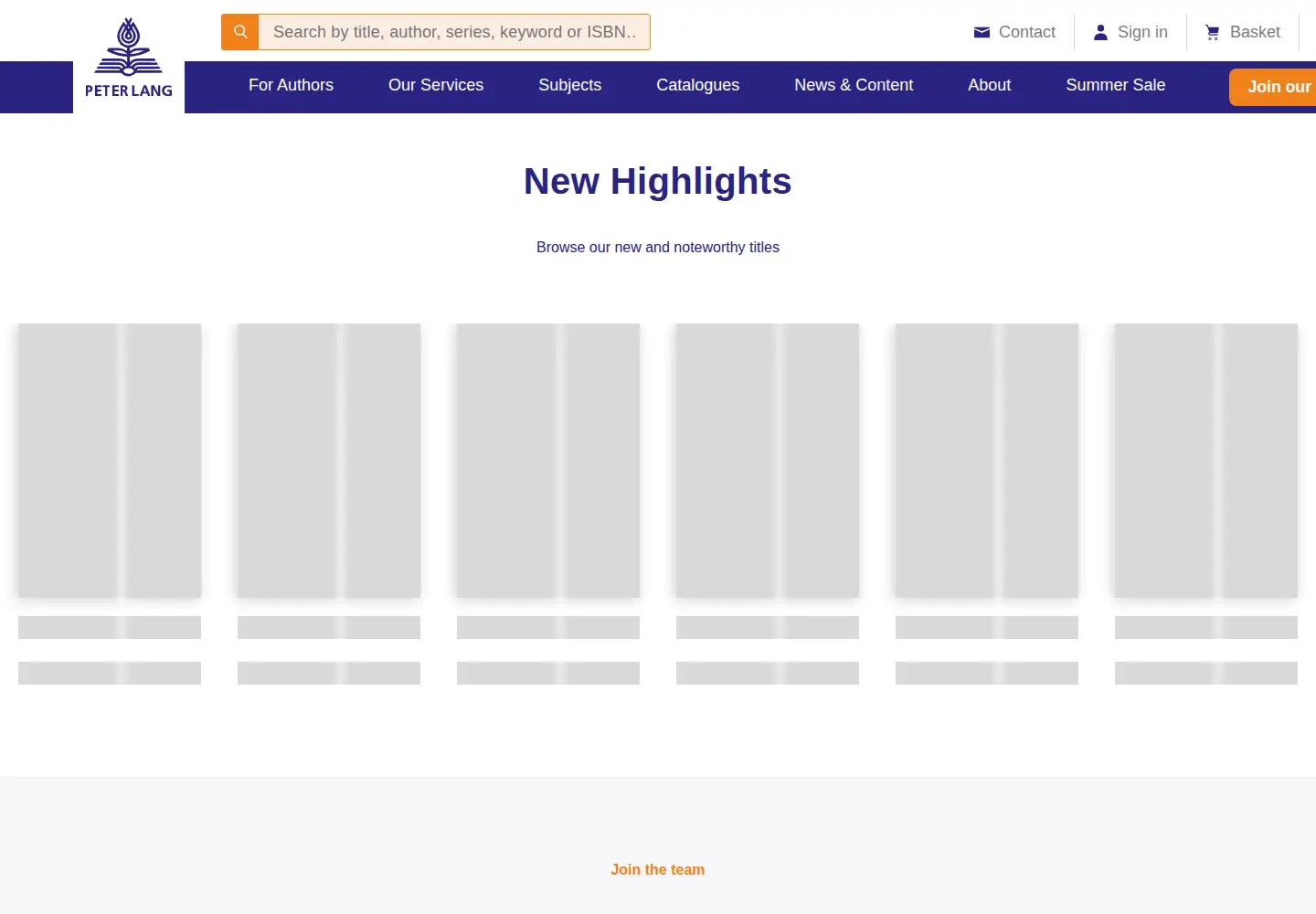 Screenshot of peterlang.com