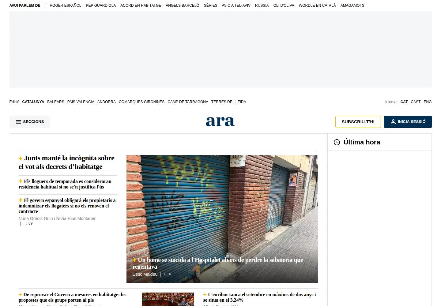 Screenshot of ara.cat