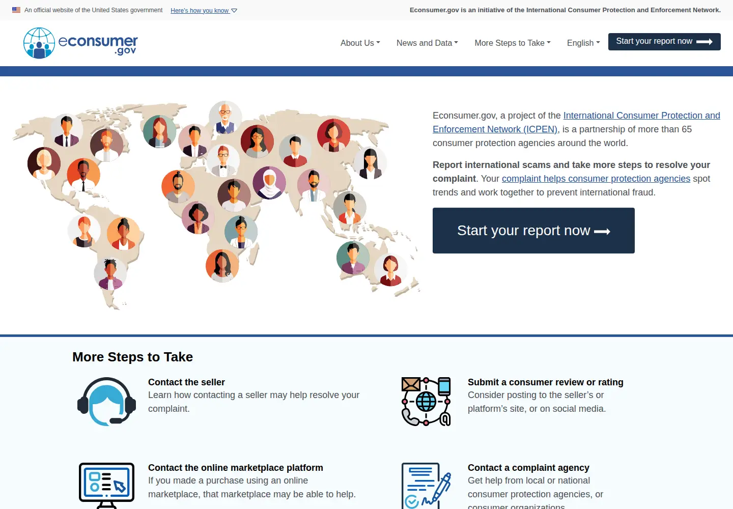 Screenshot of econsumer.gov