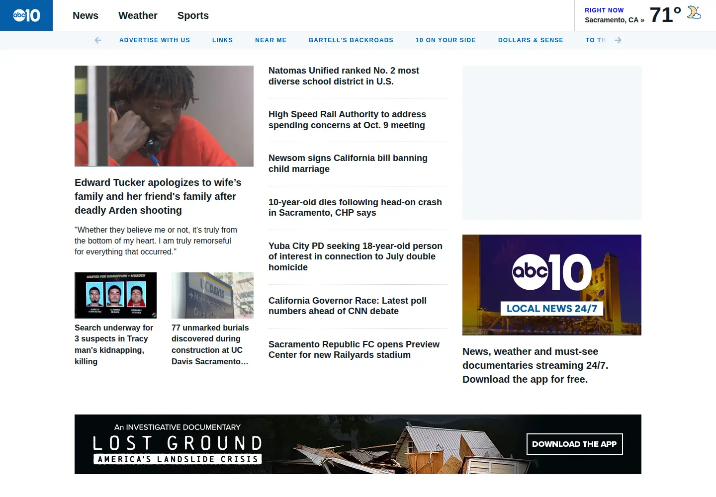 Screenshot of abc10.com