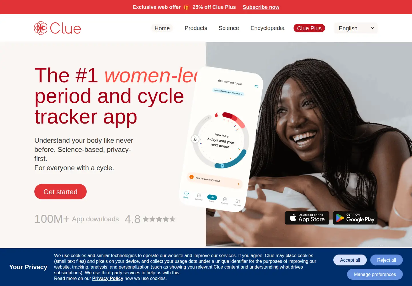 Screenshot of helloclue.com