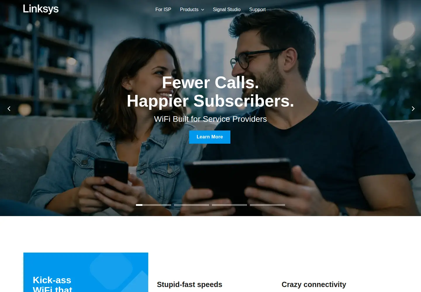 Screenshot of linksys.com