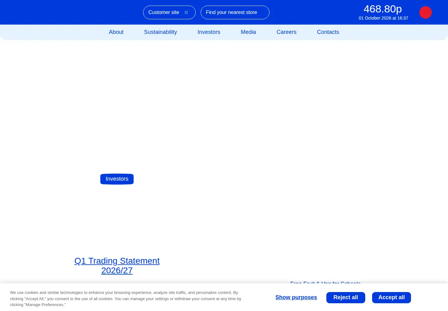 Screenshot of tescoplc.com
