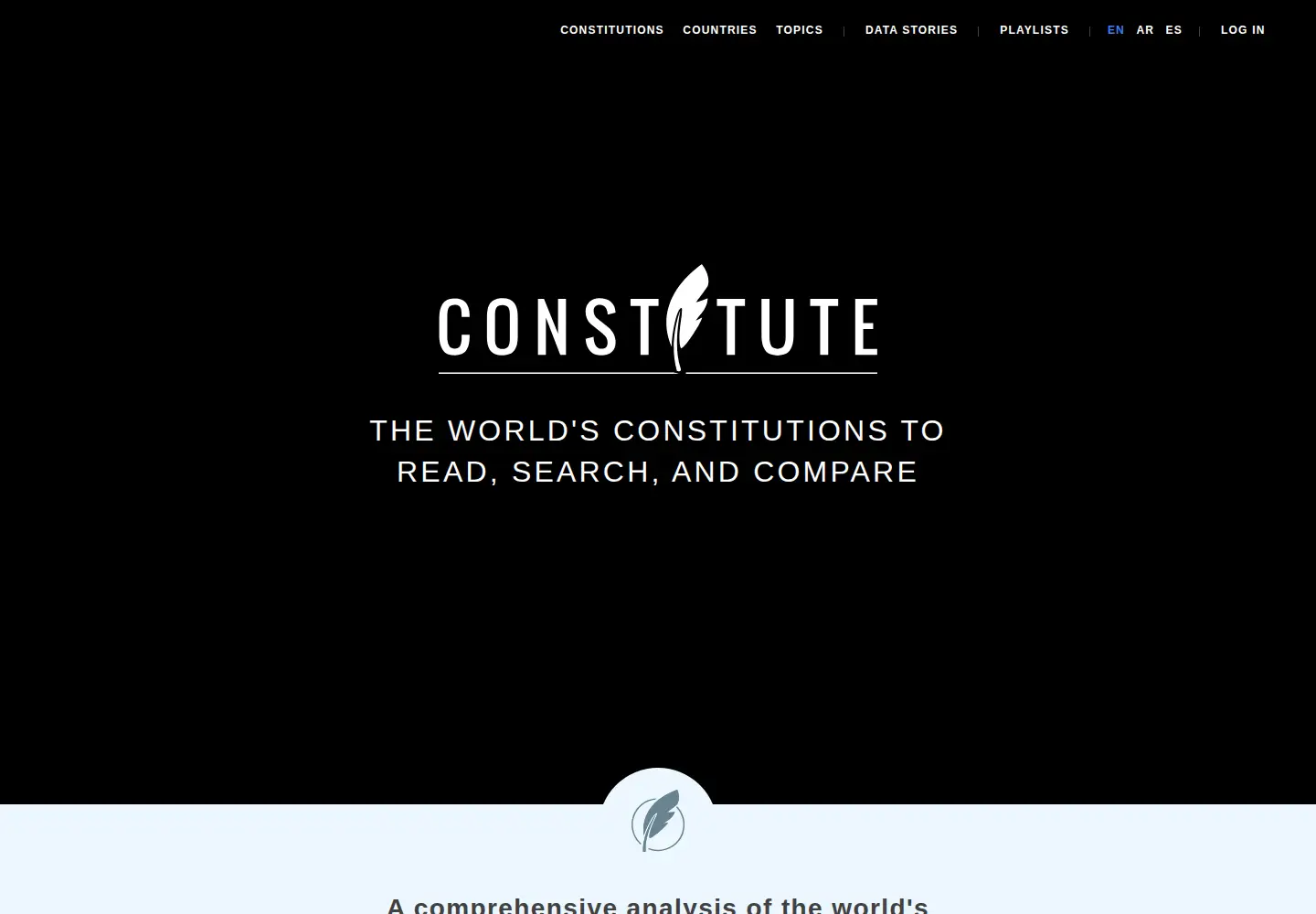 Screenshot of constituteproject.org
