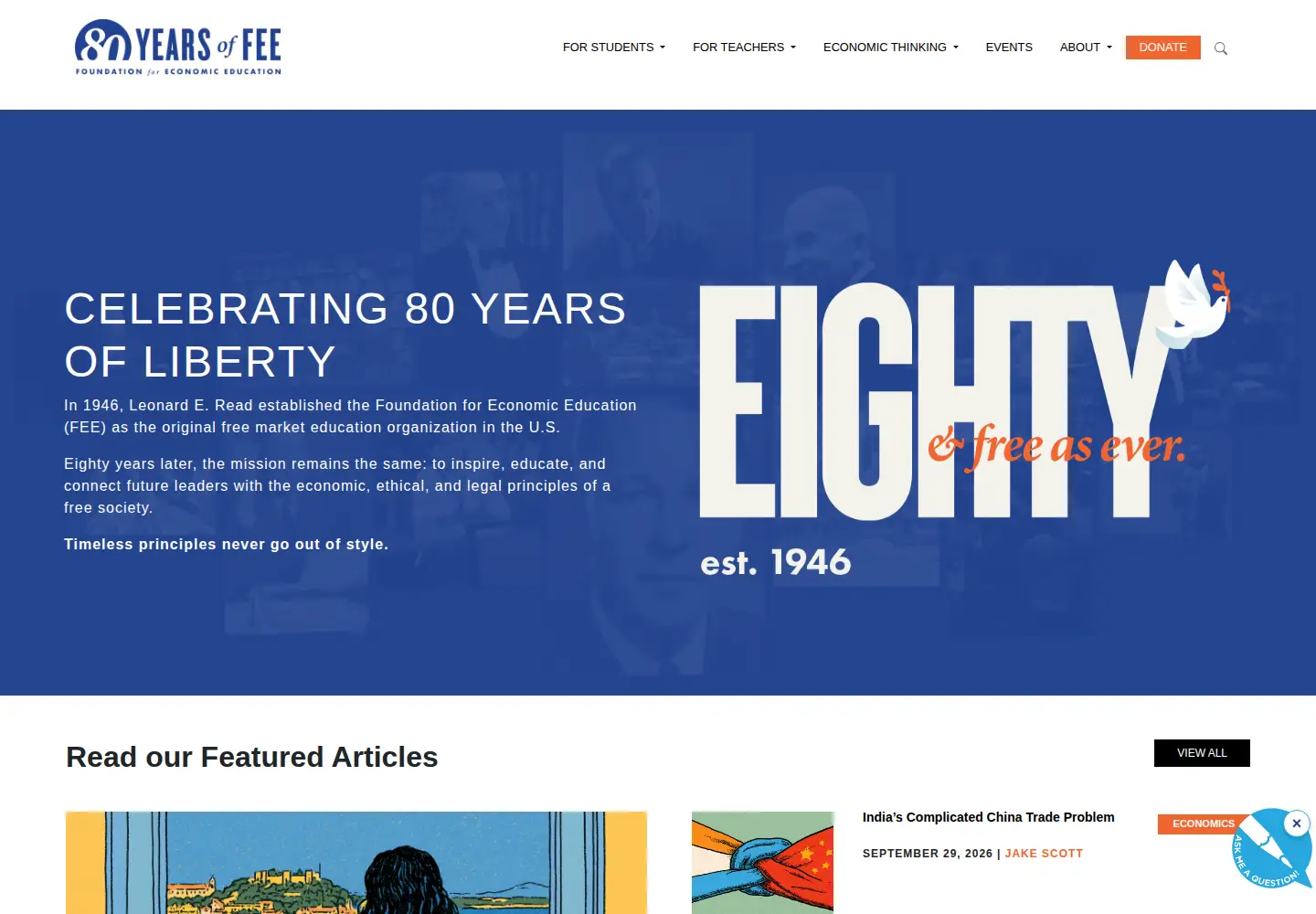Screenshot of fee.org