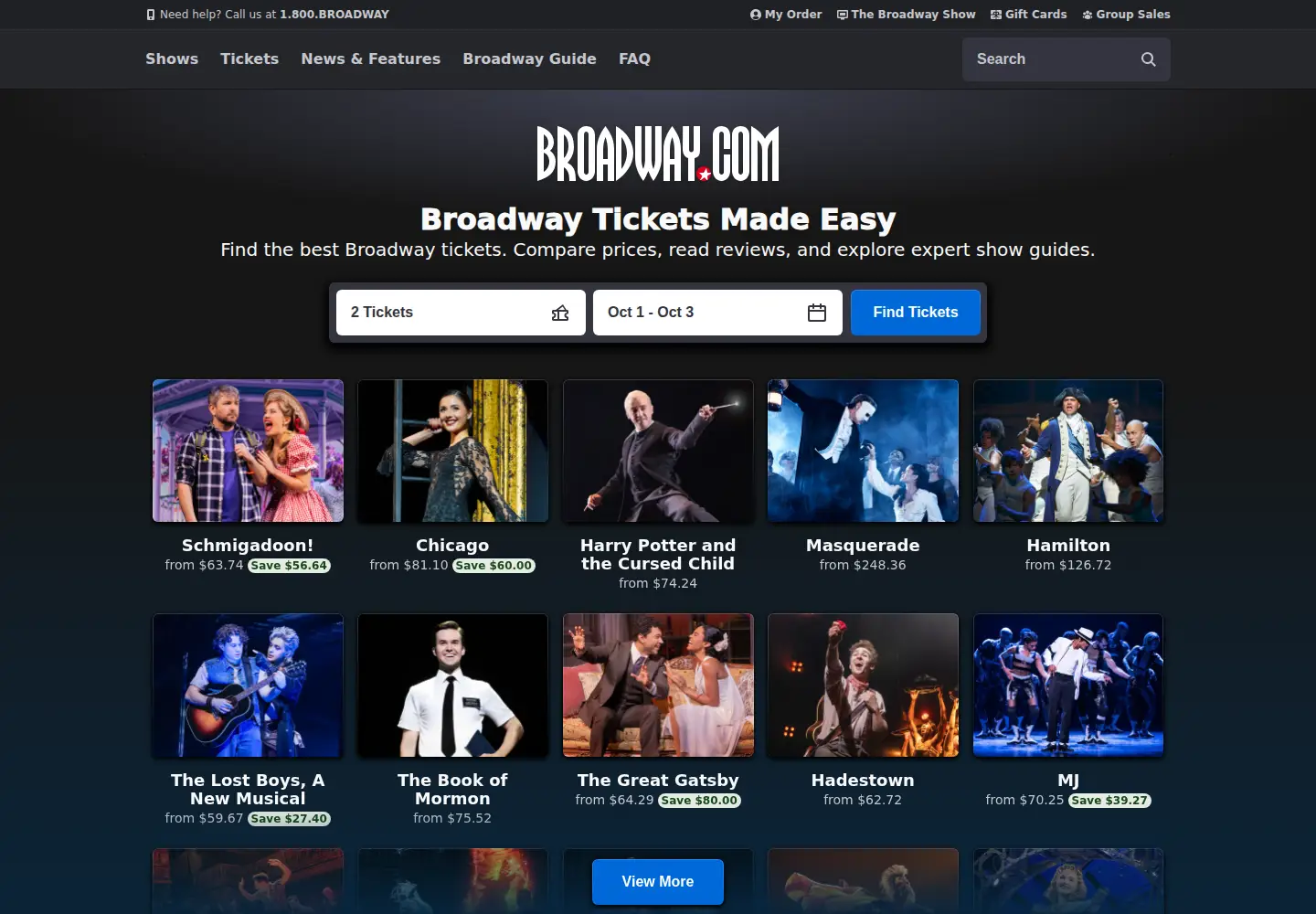 Screenshot of broadway.com