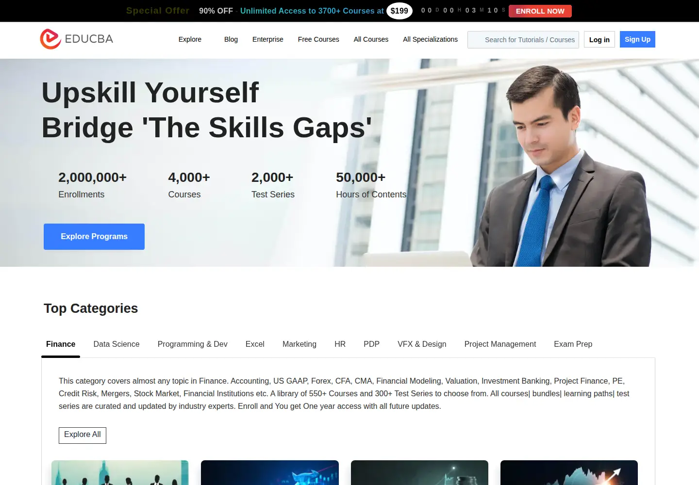 Screenshot of educba.com