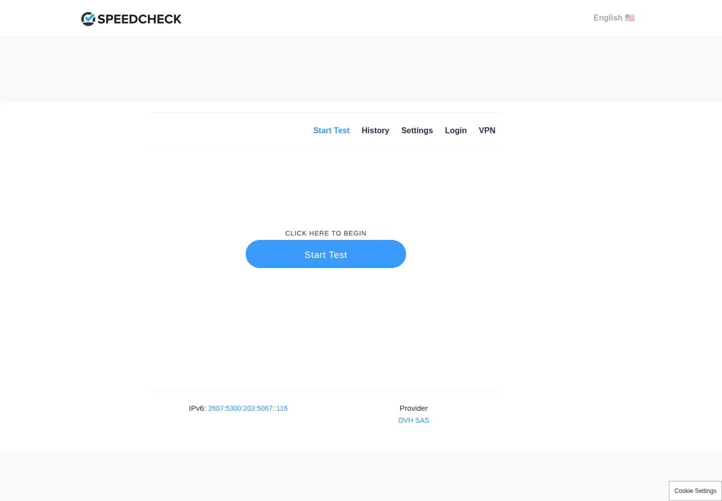 Screenshot of speedcheck.org