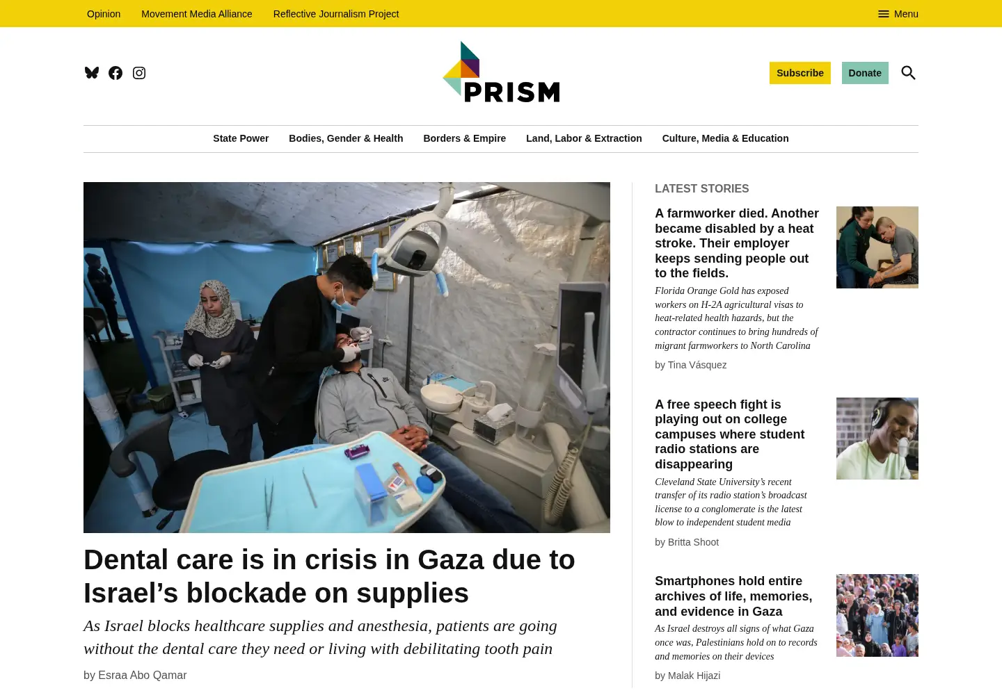 Screenshot of prismreports.org