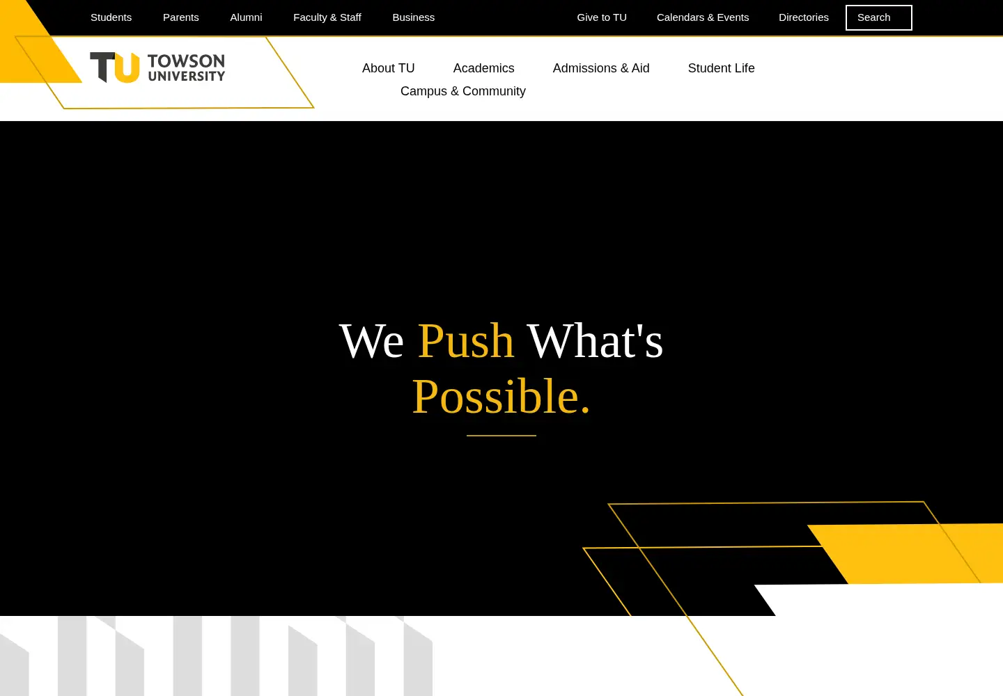 Screenshot of towson.edu