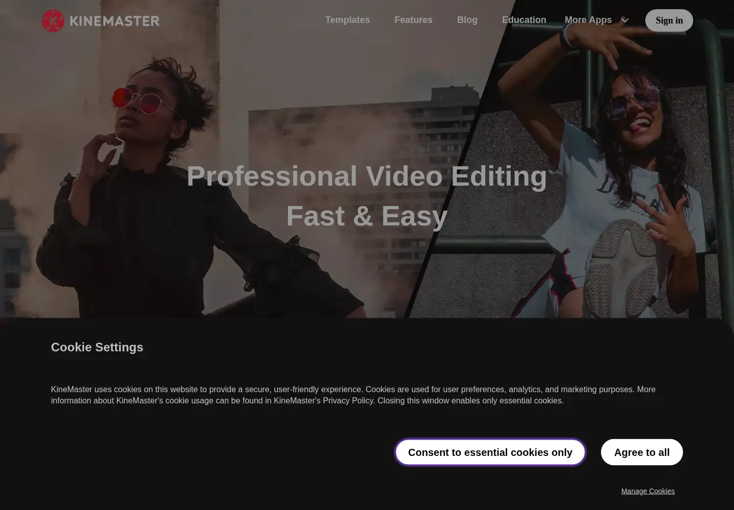 Screenshot of kinemaster.com